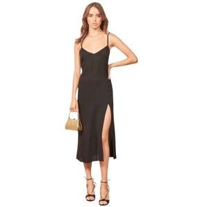 Reformation Crimini Midi Slip Dress Black Size 0